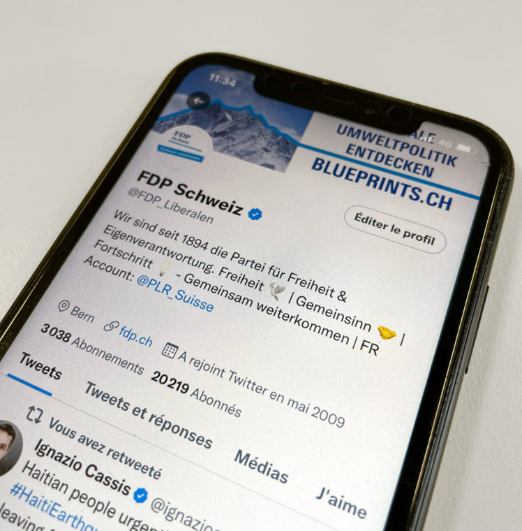 FDP Twitter Profil auf eine iPhone