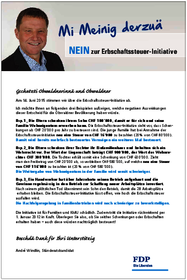 Fdp Die Liberalen Standeratskandidat Andre Windlin Zur