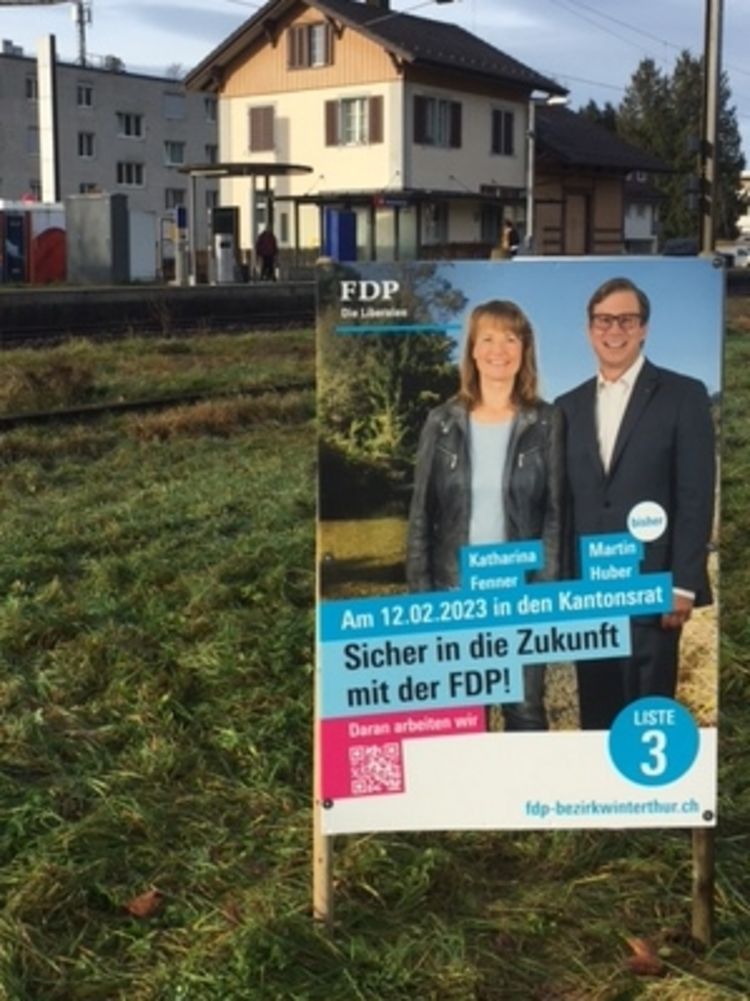 Wahlplakat mit Katrin Fenner und Martin Huber